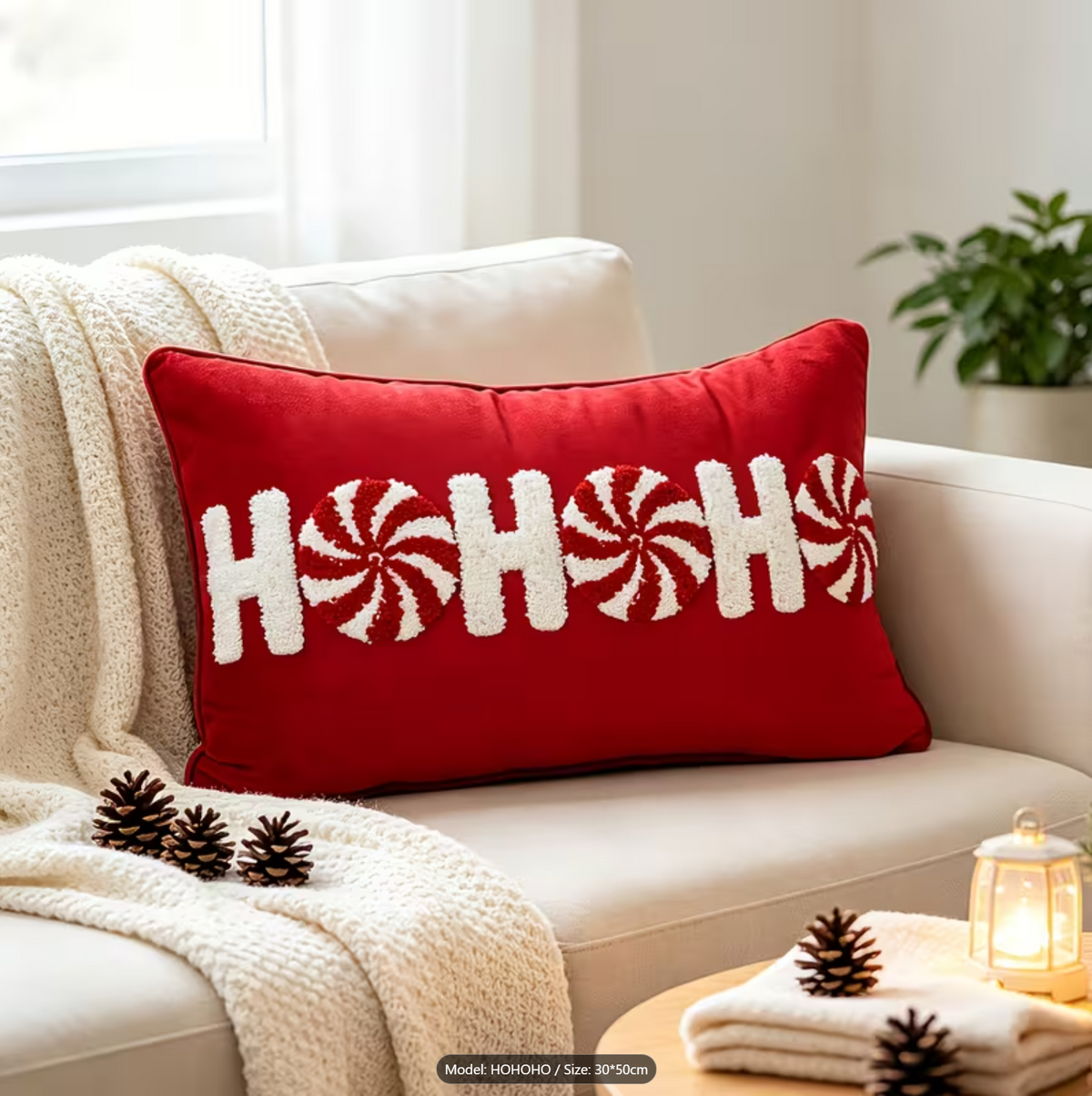 Merry Moments – Embroidered Christmas Pillow Cover
