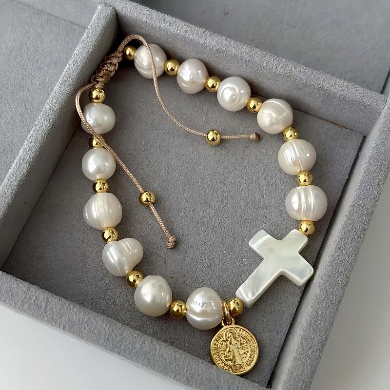 Pearl of Grace – Faith Charm Bracelet