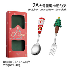 Christmas Table Charm – Holiday Cutlery Gift Set – Silver 2-Piece