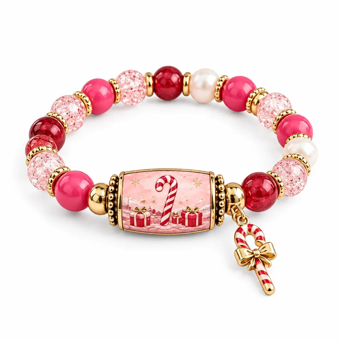 Candy Cane Wishes Christmas bracelet