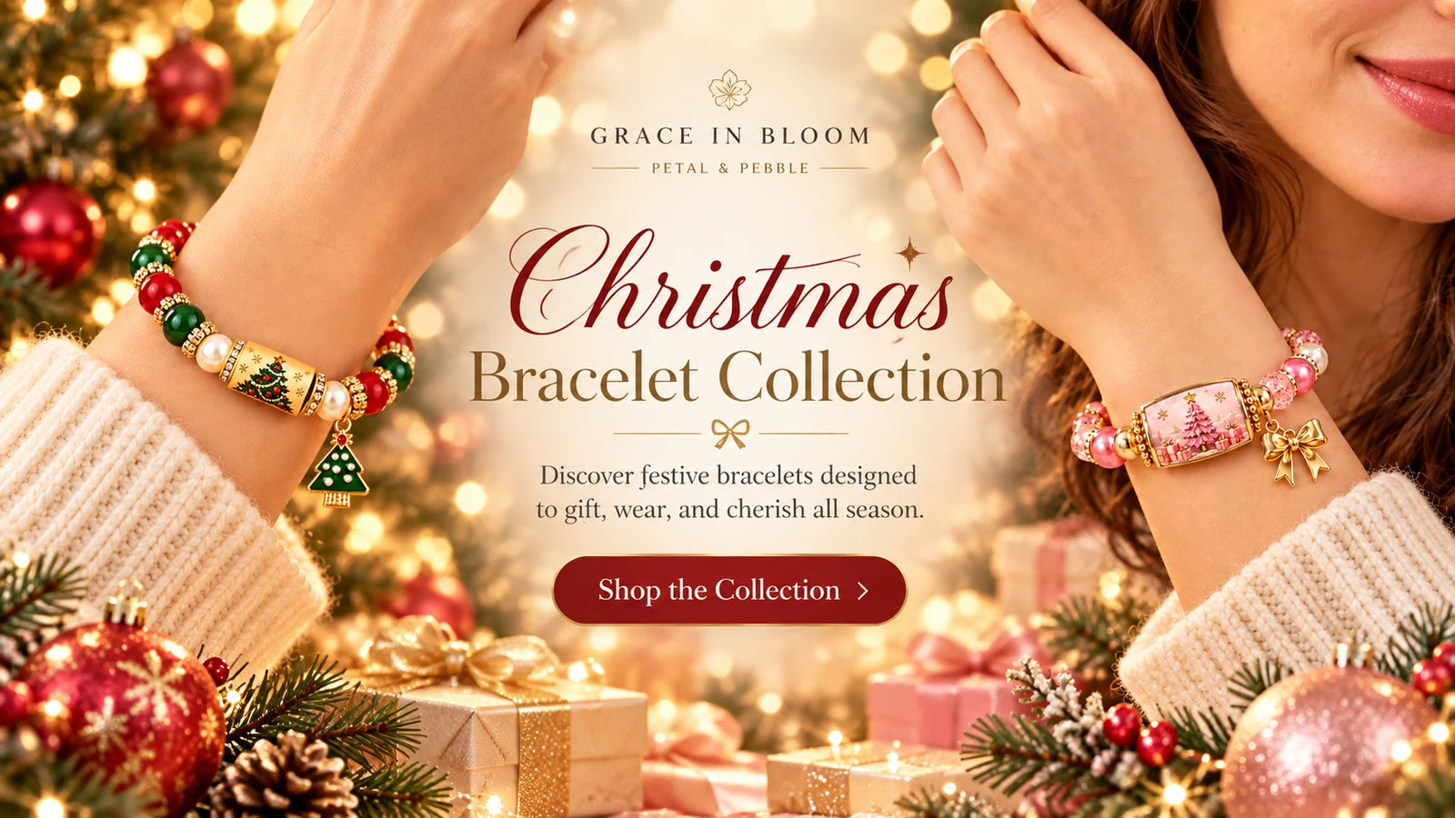 Petal & Pebble Christmas Bracelet Collection